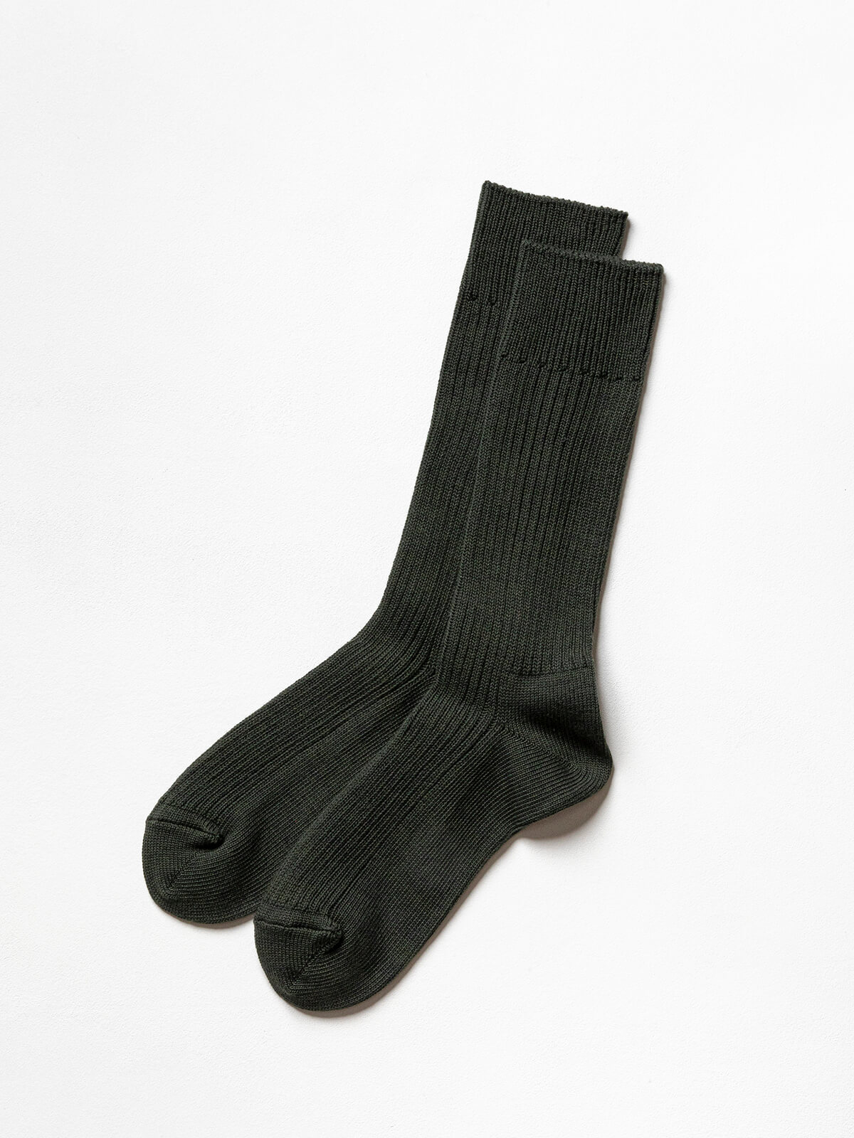 当たりつきギフト専用靴下のLUCKY SOCKS（ラッキーソックス）のSmooth Rib Socks（スムースリブソックス）のモスグリーン_2
