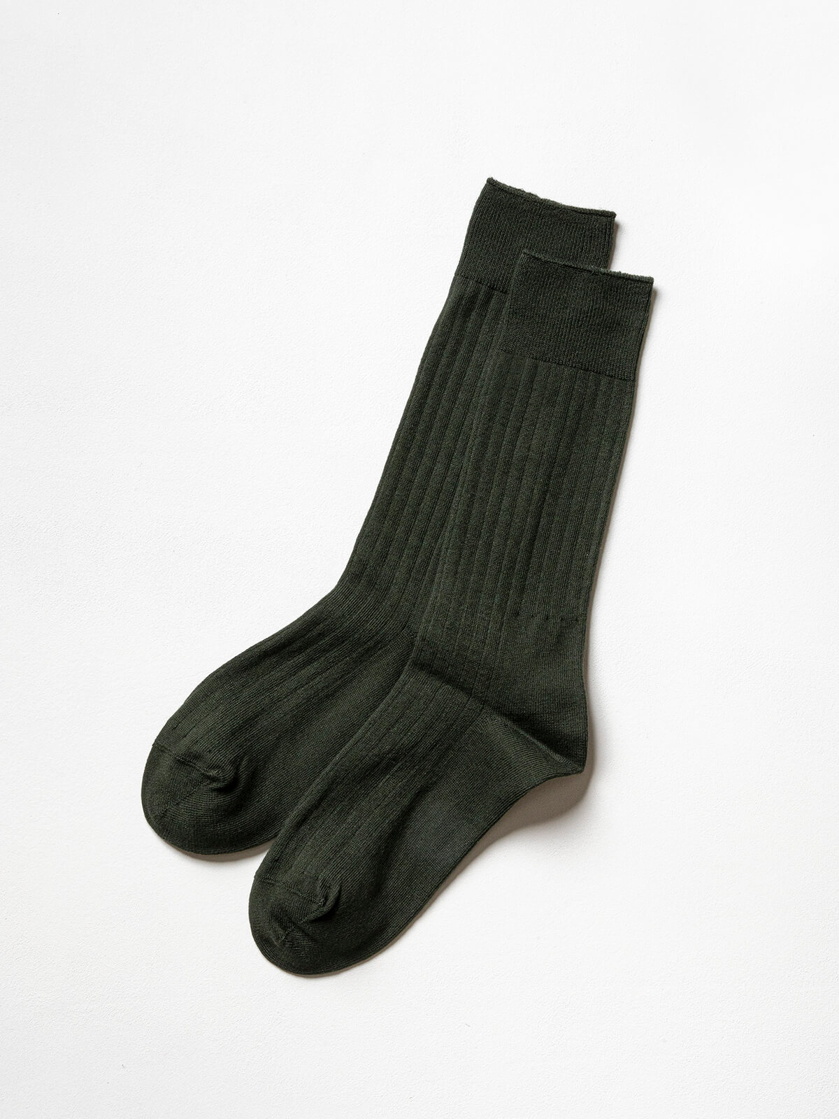 当たりつきギフト専用靴下のLUCKY SOCKS（ラッキーソックス）のLight Rib Socks（ライトリブソックス）のモスグリーン