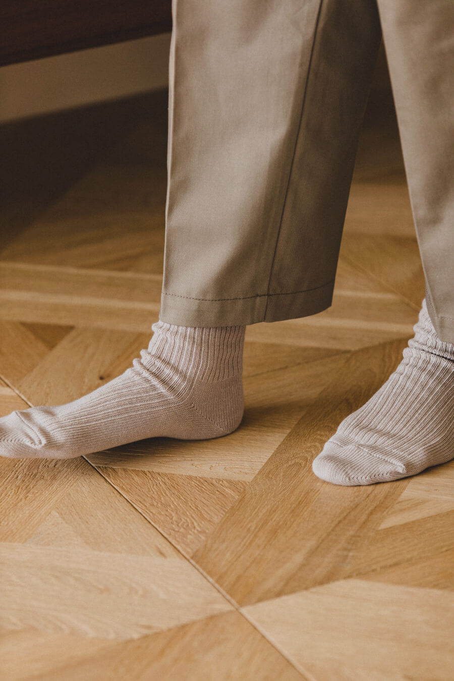 当たりつきギフト専用靴下のLUCKY SOCKS（ラッキーソックス）のSmooth Rib Socks（スムースリブソックス）のグレージュ_image1