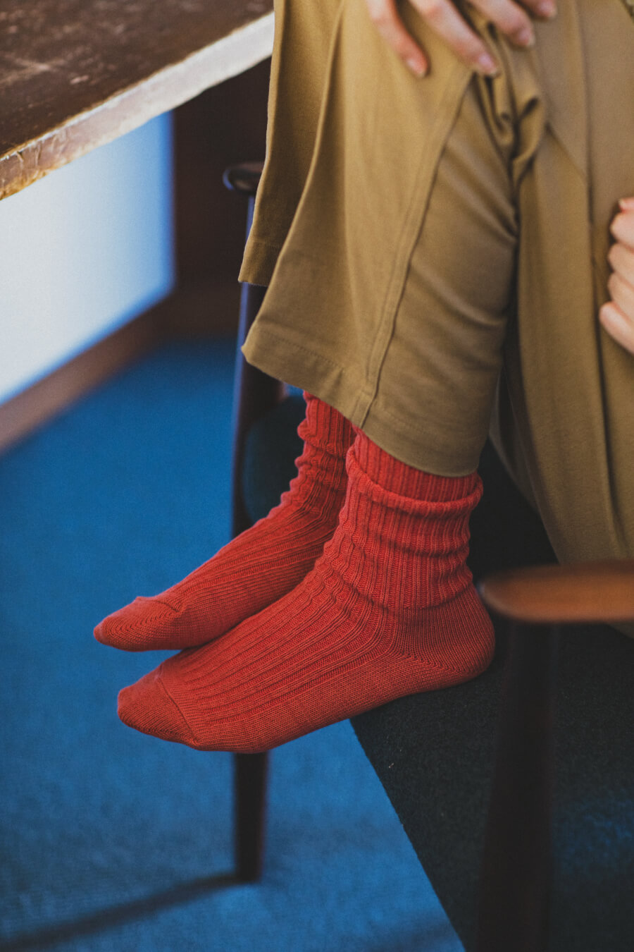当たりつきギフト専用靴下のLUCKY SOCKS（ラッキーソックス）のSmooth Rib Socks（スムースリブソックス）のブラッドオレンジ_image2